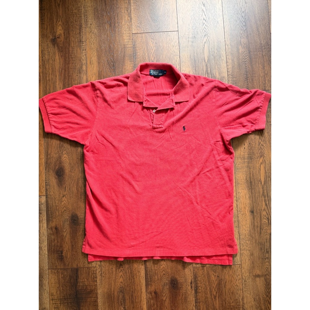 Vintage Polo Ralph Lauren Men's XL Red Cotton Polo Shirt Pony Logo - Picture 2 of 6